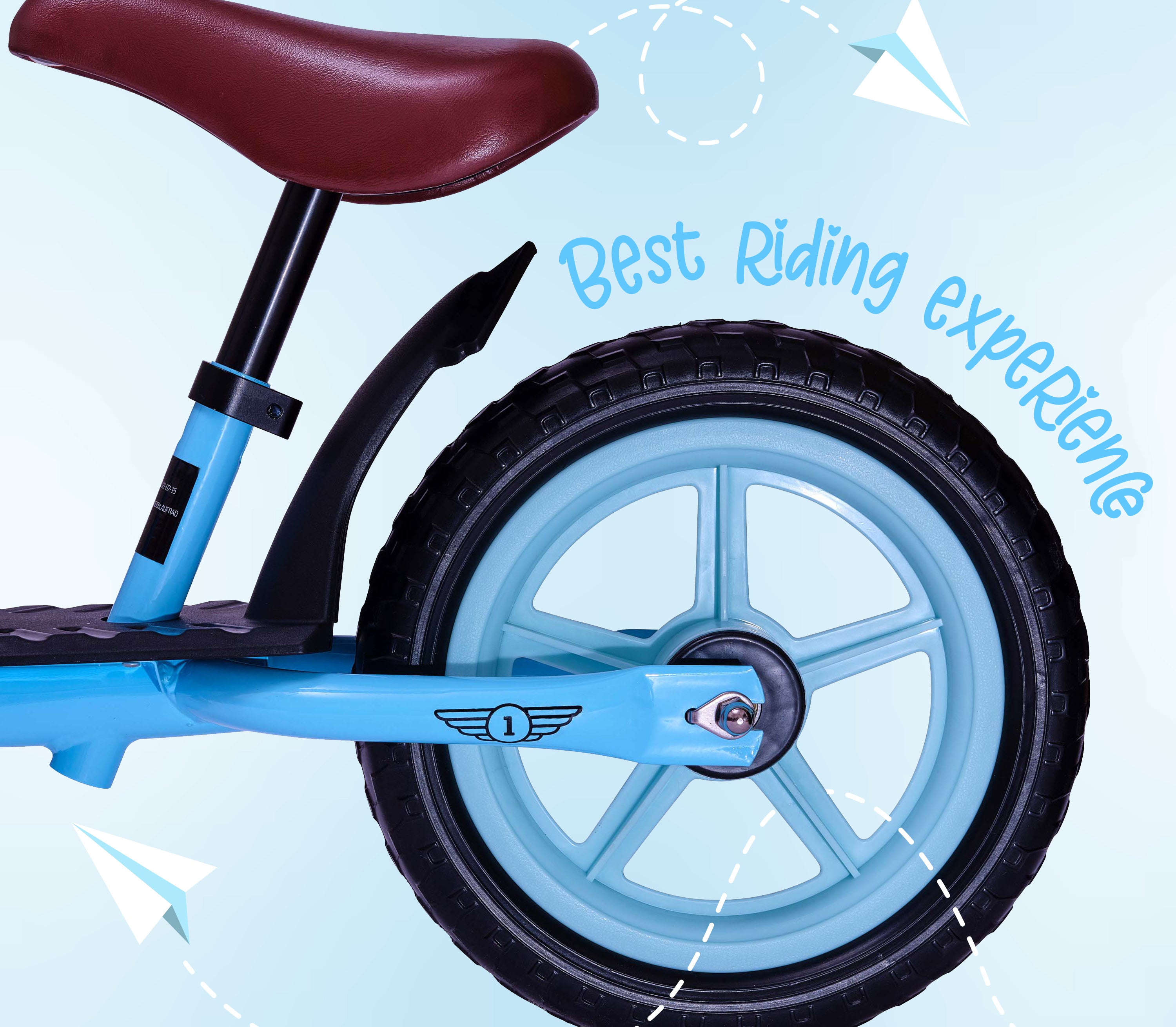 Apollo 'Aviator' Loopfiets, Veilige Kinderloopfiets 12 inch Lichtblauw