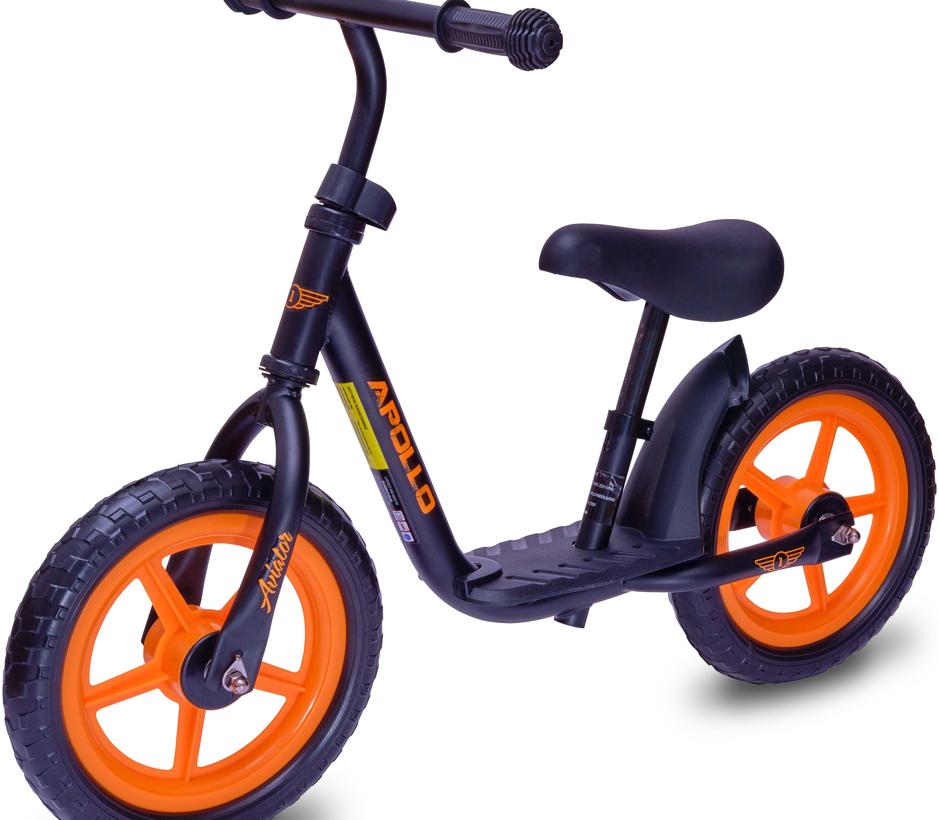 Apollo 'Aviator' Loopfiets, Veilige Kinderloopfiets 12 inch Zwart