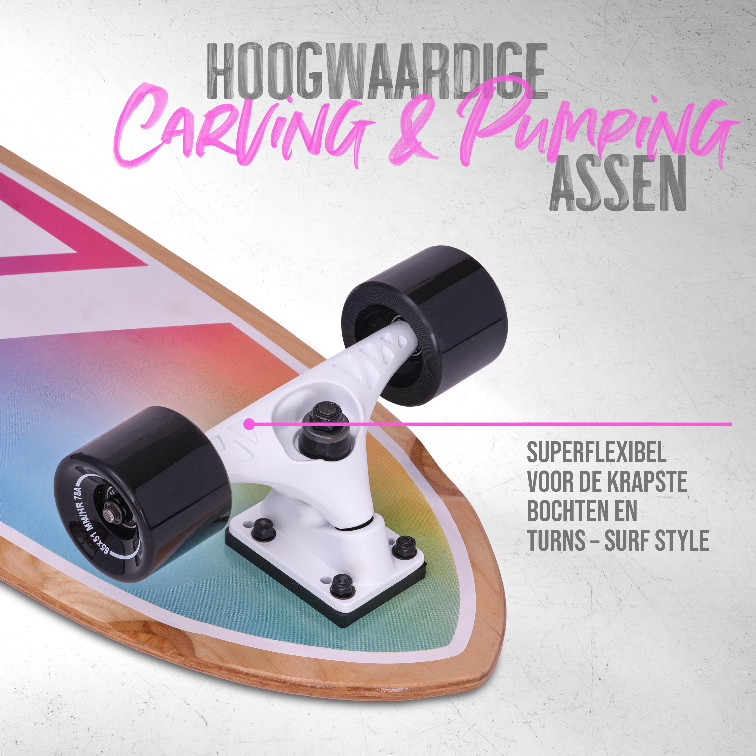 Apollo Surfskate Board - Rainbow Apollo Rainbow