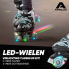 Apollo Verstelbare rolschaatsen 'Super Quads X Pro' maat 31-42, Turquoise L (39-42)