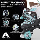 Apollo Verstelbare rolschaatsen 'Super Quads X Pro' maat 31-42, Turquoise L (39-42)