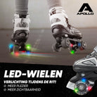 Apollo Verstelbare rolschaatsen 'Super Quads X Pro' maat 31-42, Zwart L (39-42)