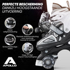 Apollo Verstelbare rolschaatsen 'Super Quads X Pro' maat 31-42, Zwart L (39-42)