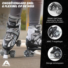 Apollo Verstelbare rolschaatsen 'Super Quads X Pro' maat 31-42, Zwart L (39-42)