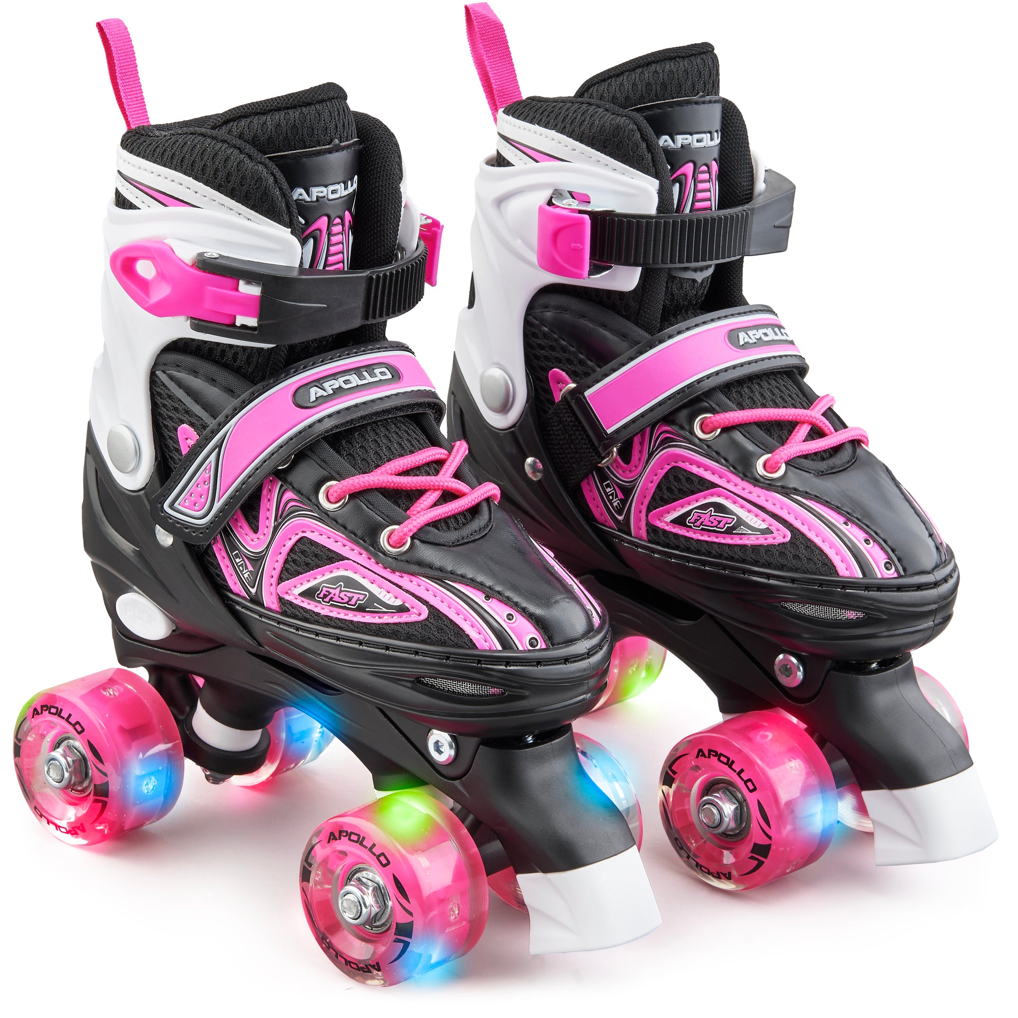 Apollo Verstelbare rolschaatsen 'Super Quads X Pro' maat 31-42, Roze L (39-42)