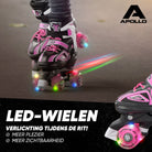 Apollo Verstelbare rolschaatsen 'Super Quads X Pro' maat 31-42, Roze L (39-42)
