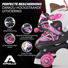 Apollo Verstelbare rolschaatsen 'Super Quads X Pro' maat 31-42, Roze L (39-42)