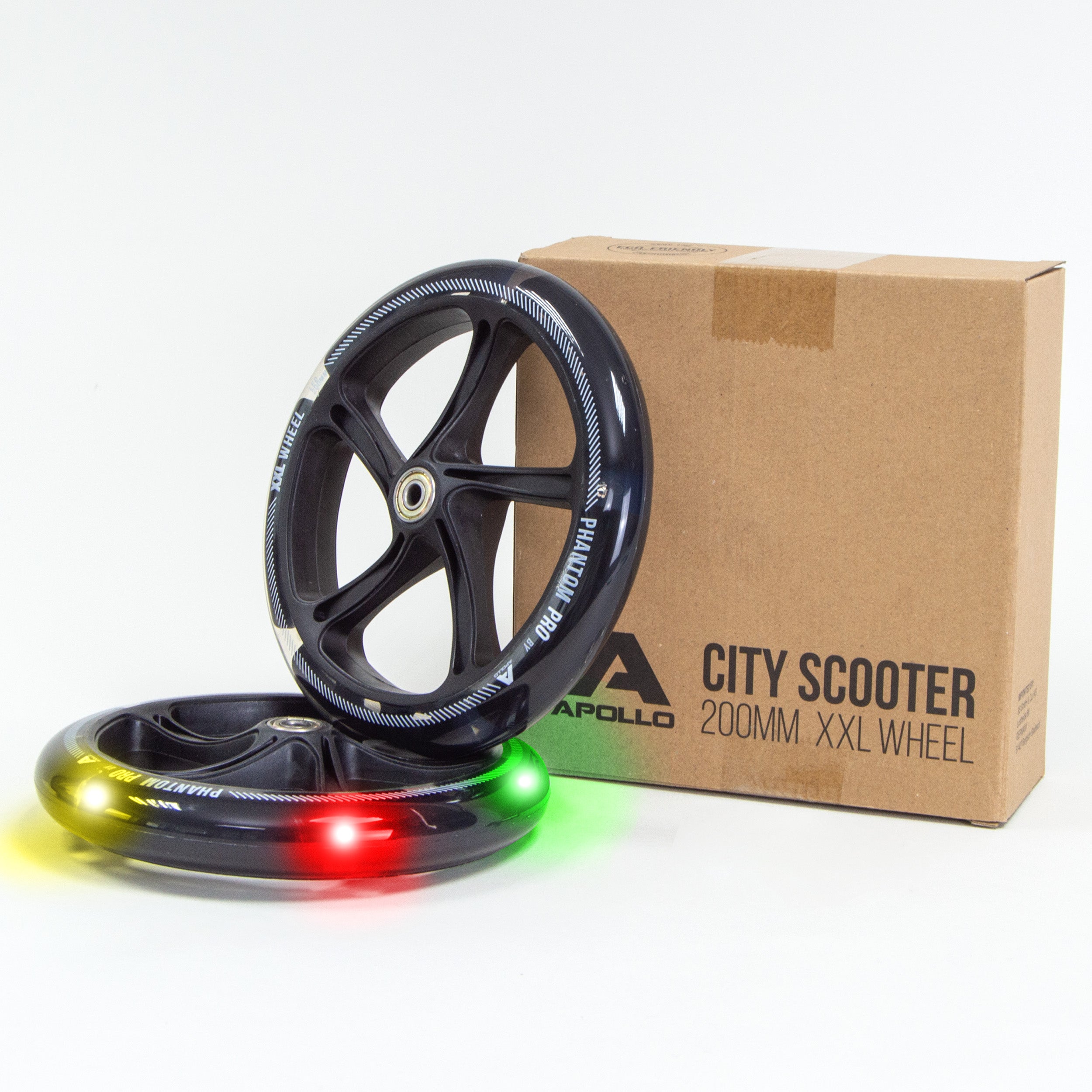 Apollo 200 mm Vervangingswielen set voor Apollo City Scooter LED Zwart
