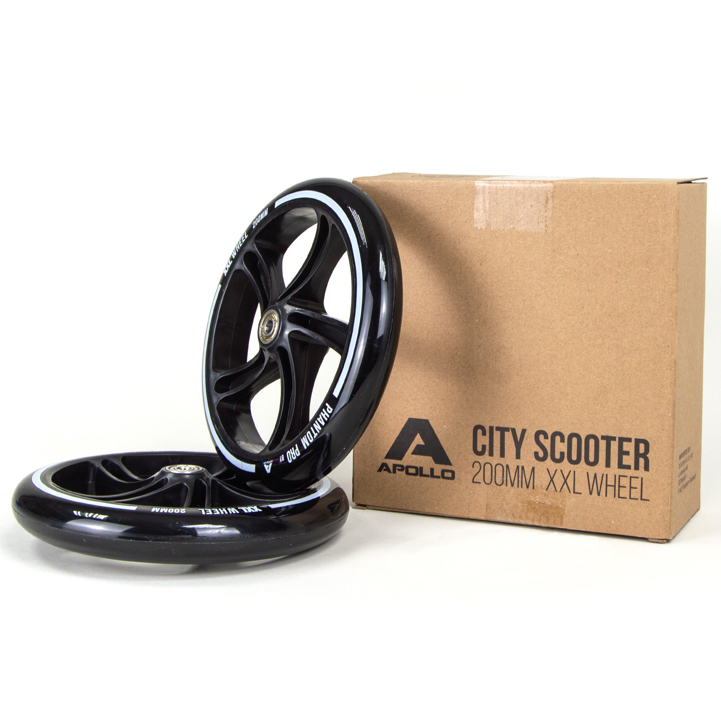 Apollo 200 mm Vervangingswielen set voor Apollo City Scooter Zwart