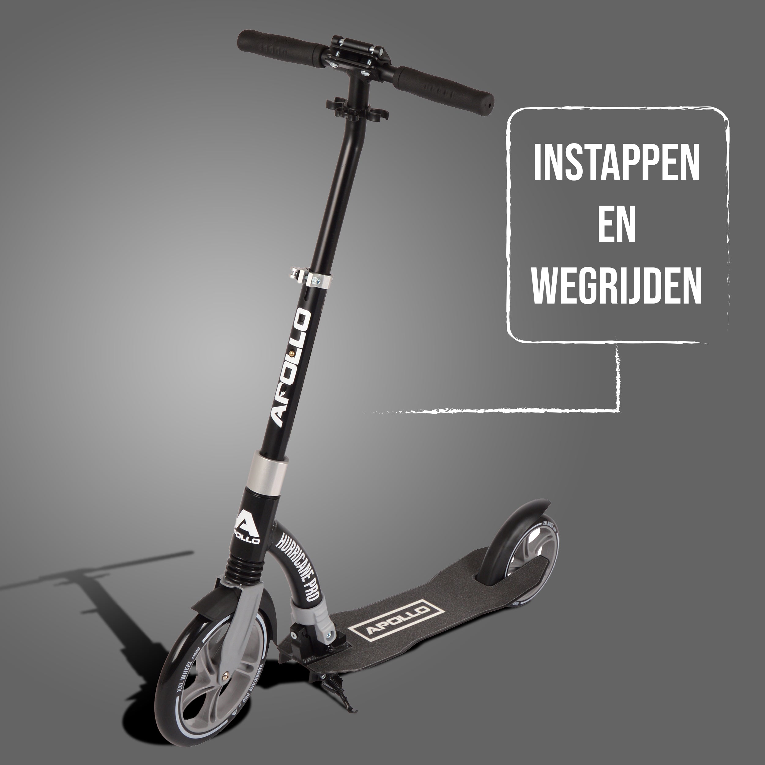 Apollo Apollo Scooter - "Hurricane" City-Scooter met vering Zwart Zilver