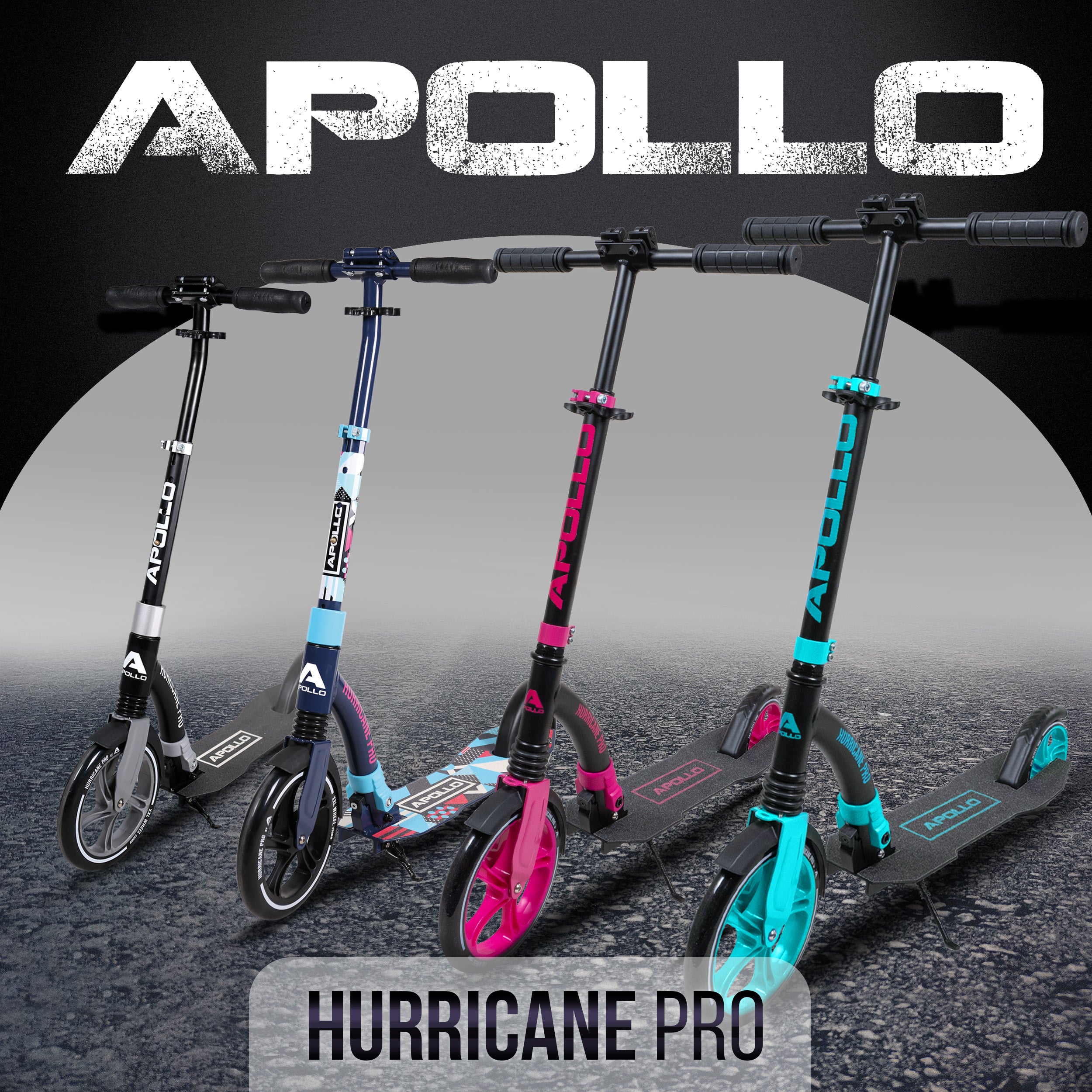 Apollo Apollo Scooter - "Hurricane" City-Scooter met vering Zwart Zilver