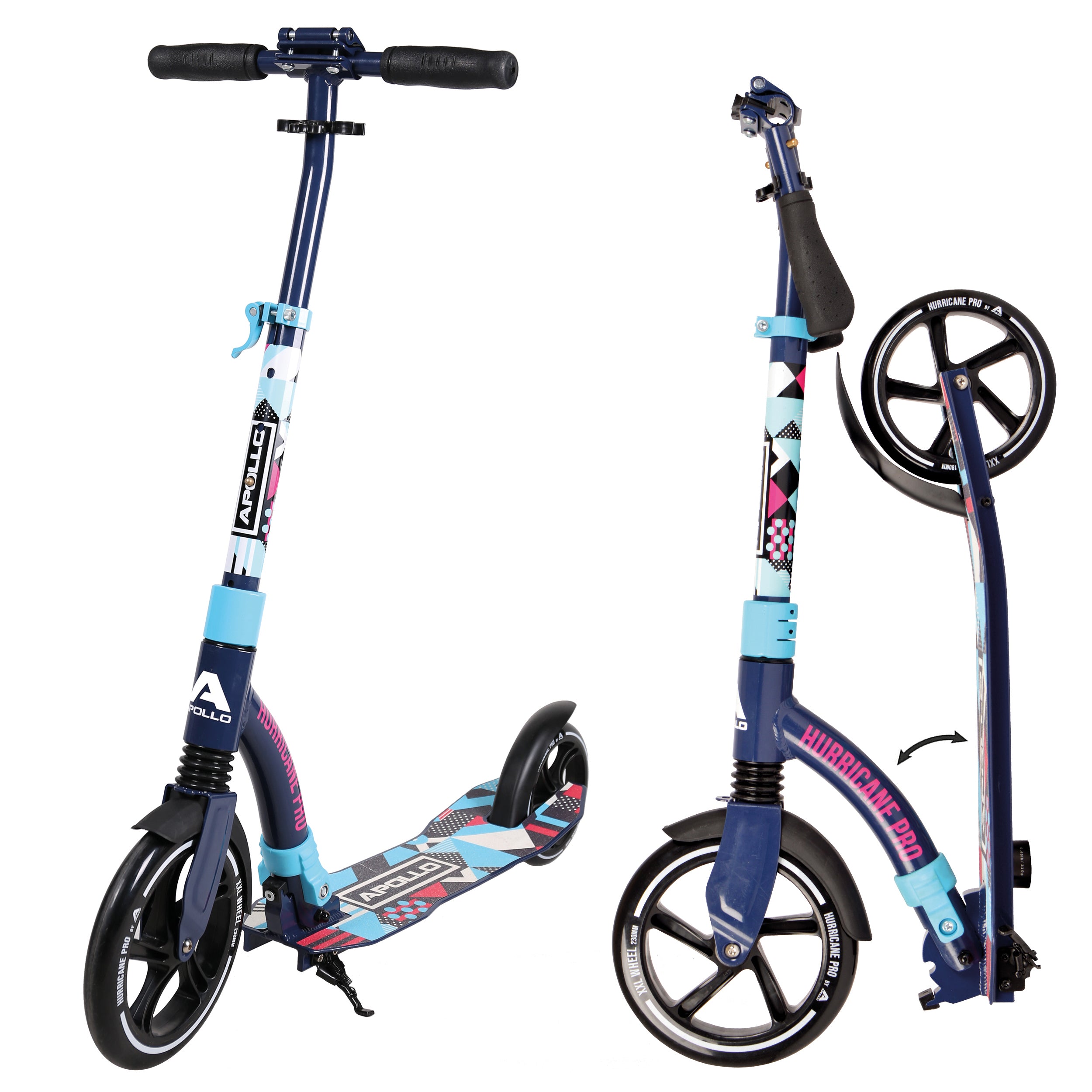 Apollo Apollo Scooter - "Hurricane" City-Scooter met vering Blauw Multicolor