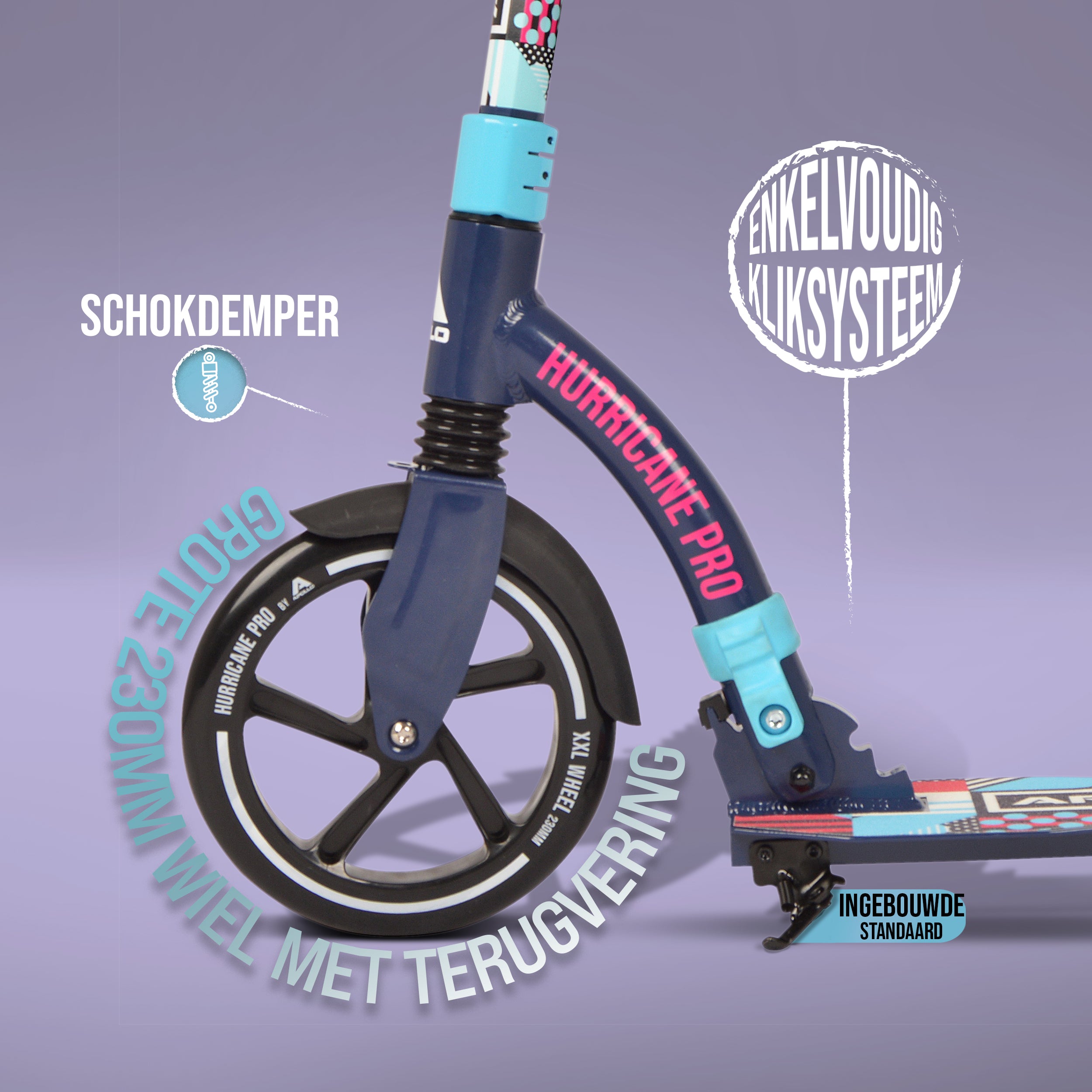 Apollo Apollo Scooter - "Hurricane" City-Scooter met vering Blauw Multicolor