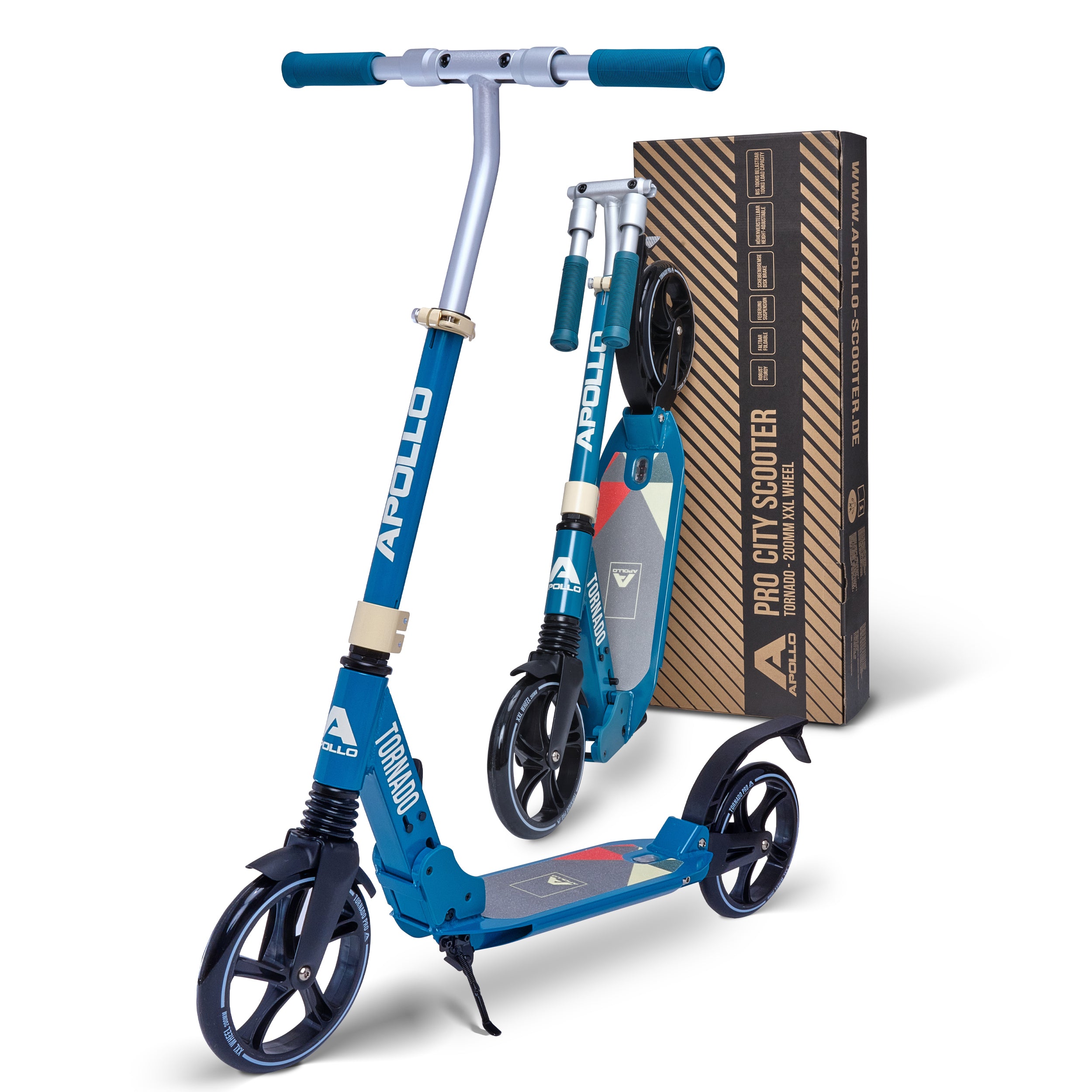 Apollo Autoped "Tornado 2.0" Cityroller voor Volwassenen en Kinderen Turquoise