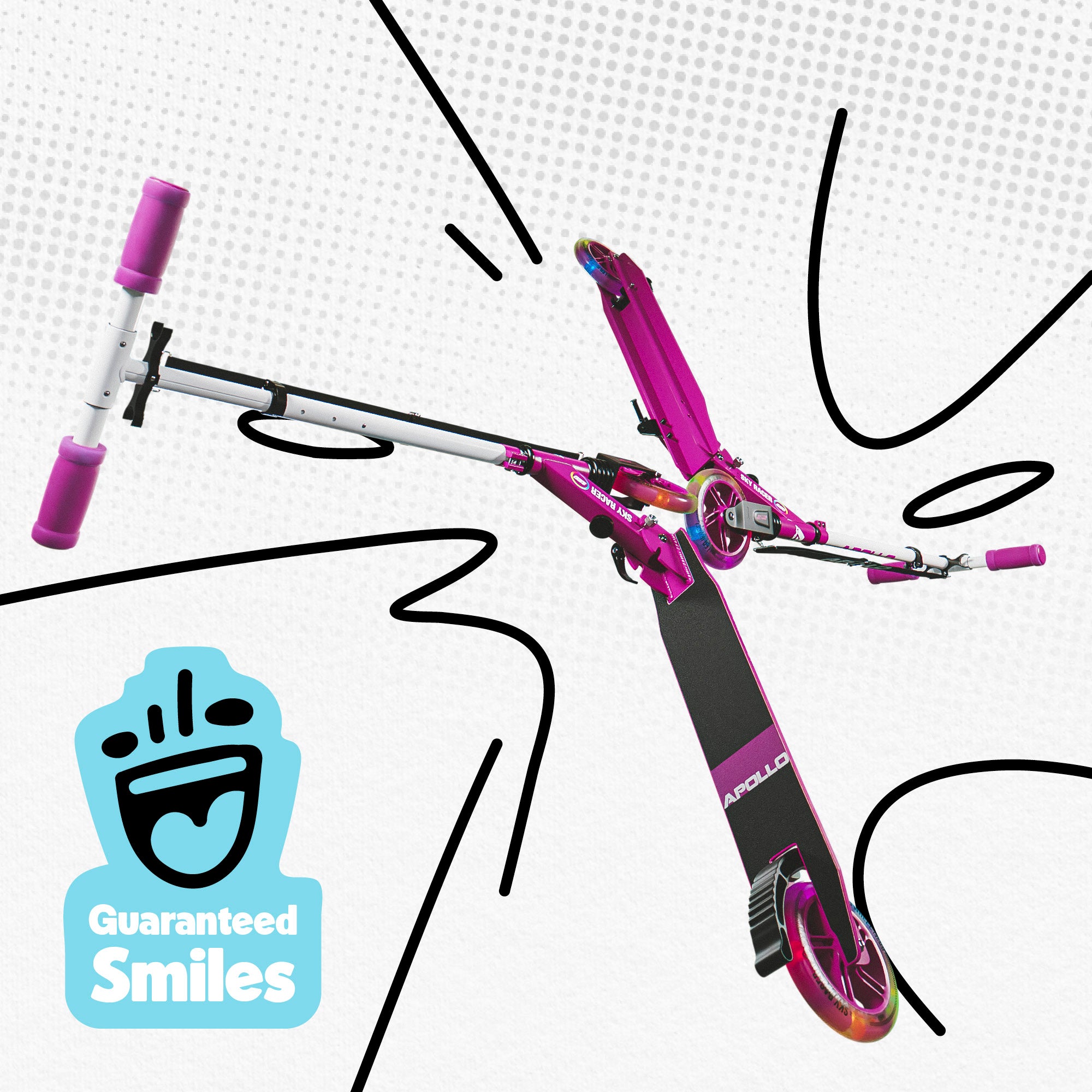 Apollo 145 mm City-Scooter met Vering "Skyracer" opvouwbaar en in hoogte verstelbaar Berry