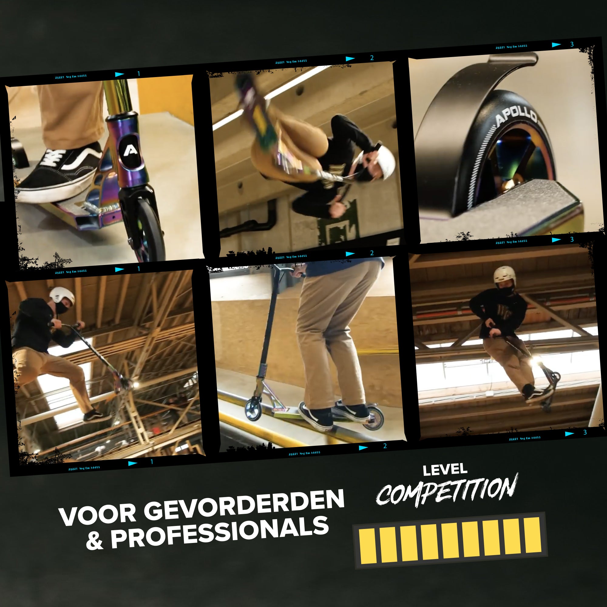 Apollo Professionele Stuntstep 'Genesis Pro X Competition' met ABEC 9 hogesnelheidskogellagers Zwart Goud