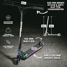 Apollo Professionele Stuntstep 'Genesis Pro X Competition' met ABEC 9 hogesnelheidskogellagers Regenboog