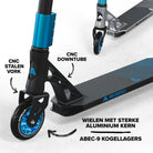 Apollo High-End Stunt Scooter Genesis Pro X Stuntstep met aluminium kern & ABEC 9 Zwart Blauw