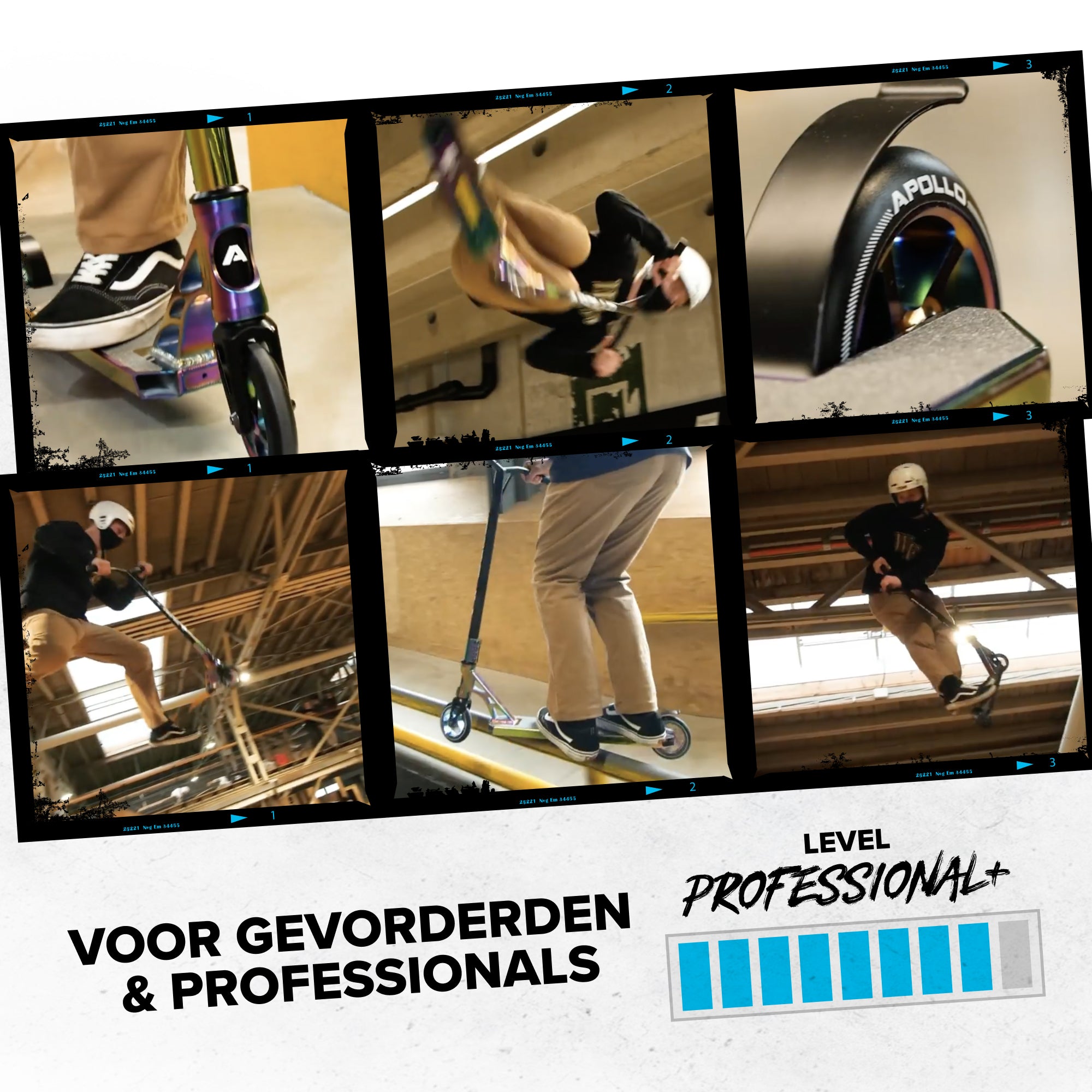 Apollo High-End Stunt Scooter Genesis Pro X Stuntstep met aluminium kern & ABEC 9 Zwart Blauw