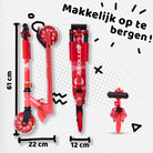 Apollo Kinderscooter 'Moonracer' LED-step met Vering Rood