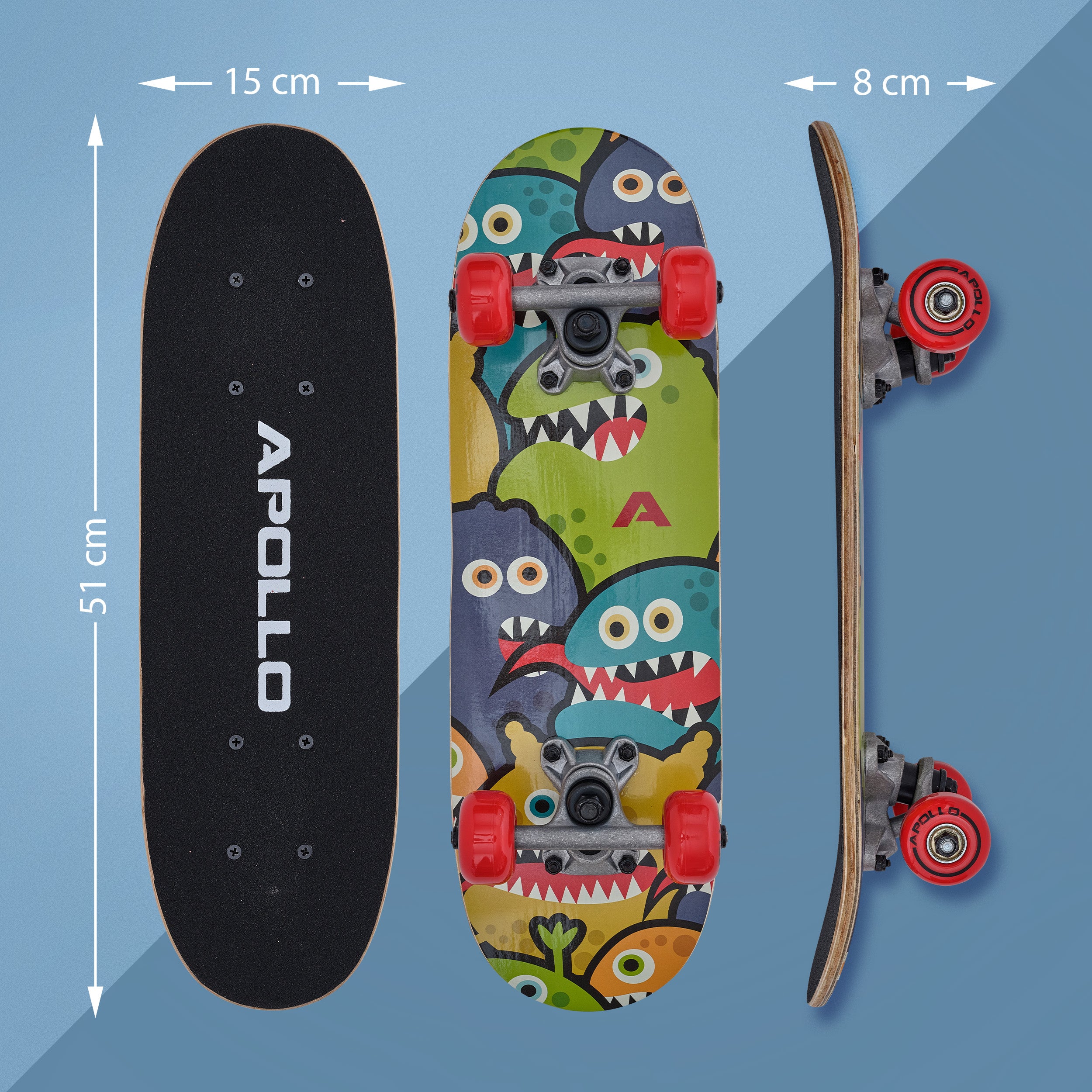 Apollo Kinderen Skateboard 51cm - Monsterskate Monsterskate