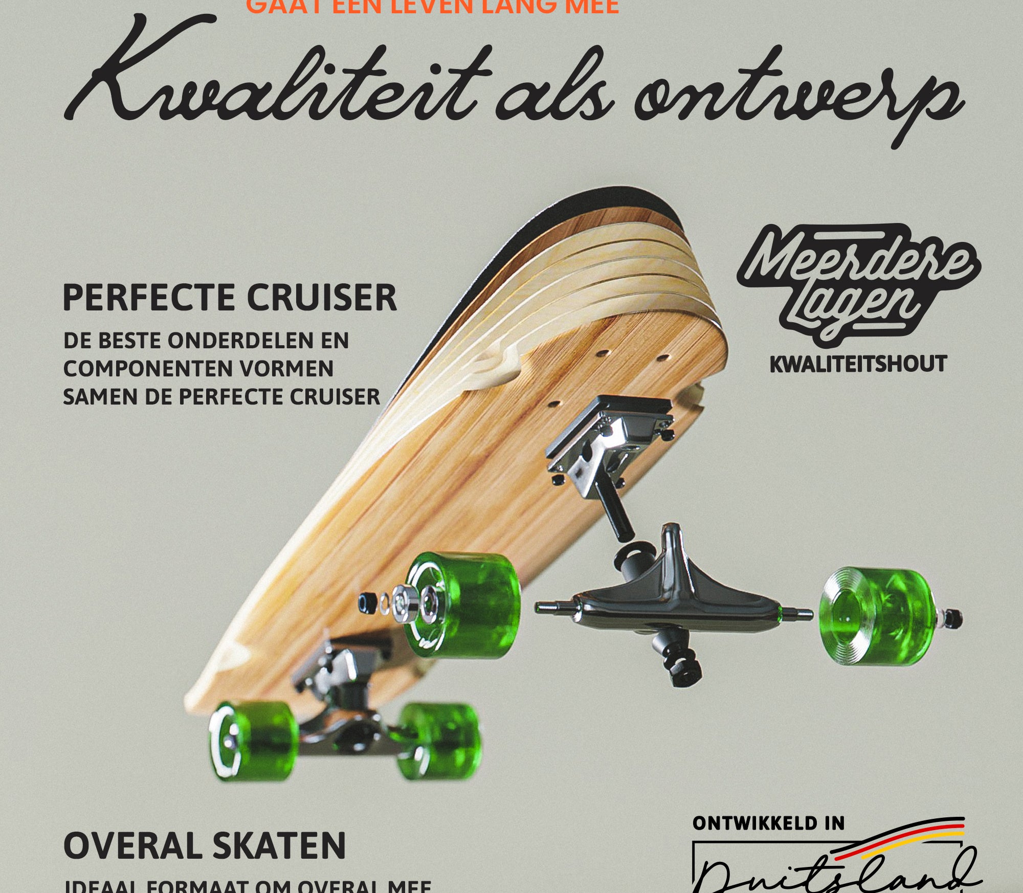 Apollo Mini-Longboard | Midi-Cruiser, compleet board 27"- Classic Green Midi Classic Green