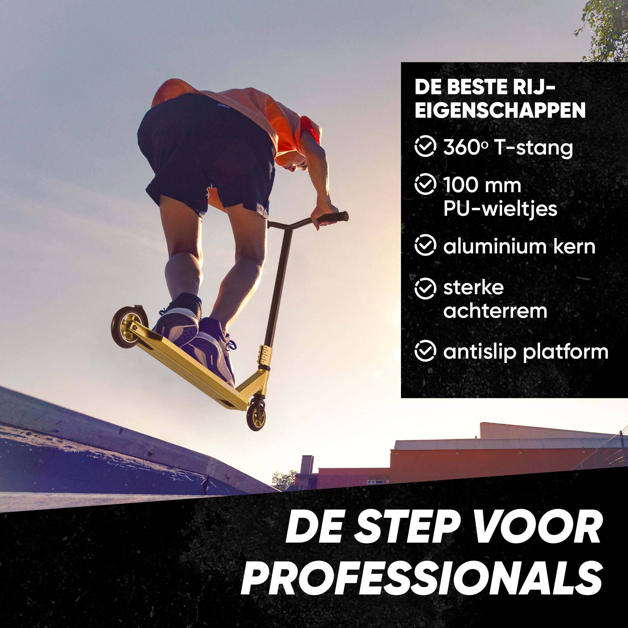Apollo Stunt Scooter - Star Pro - HighQuality eloxierter Profi Stunt Scooter Gold