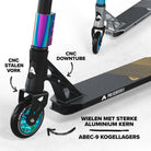 Apollo High-End Stunt Scooter Genesis Pro X Stuntstep met aluminium kern & ABEC 9 Rainbow