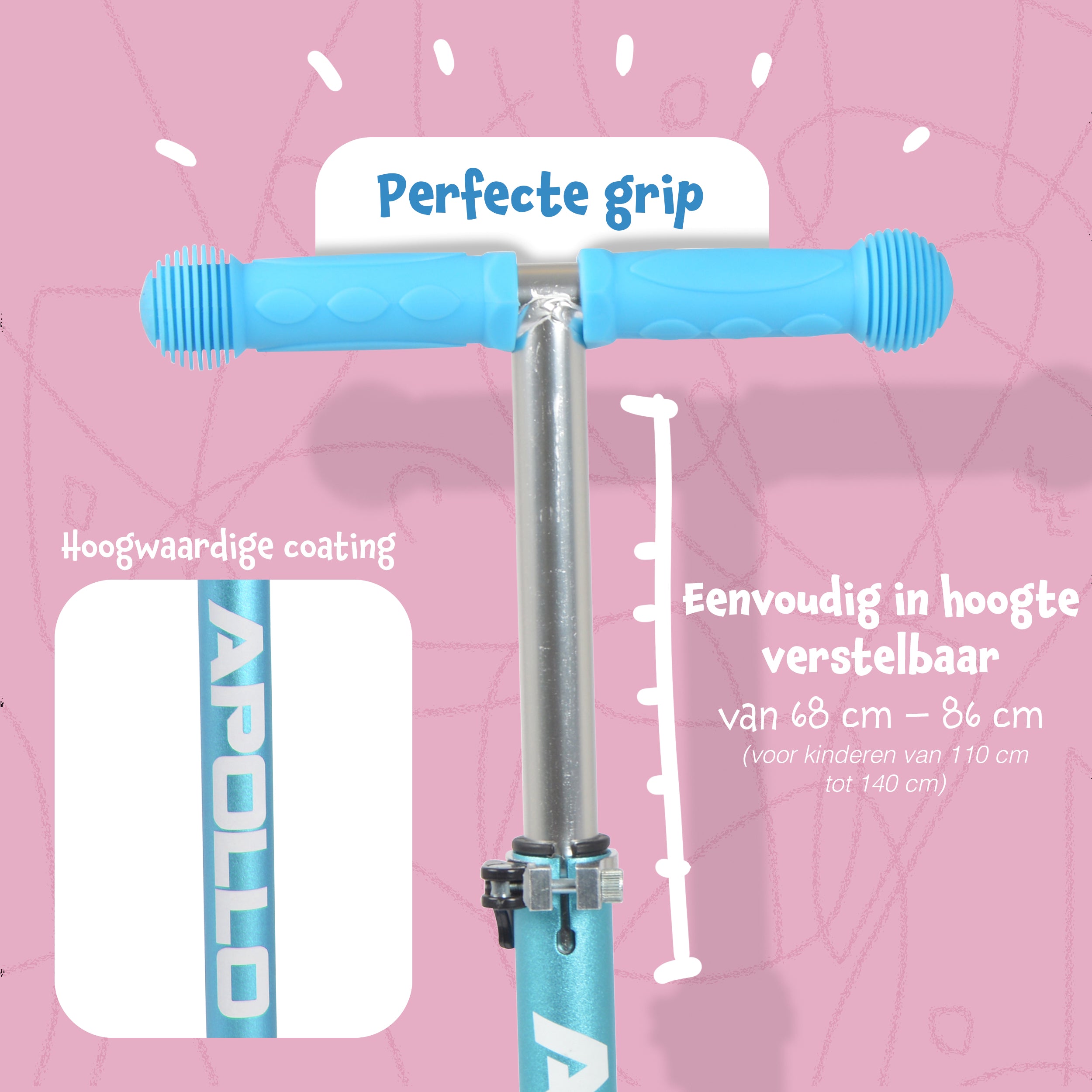 Apollo 'Kids Whiz' LED Scooter voor Kinderen - in verschillende kleuren Blauw