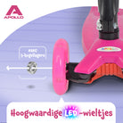 Apollo 'Kids Whiz' LED Scooter voor Kinderen - in verschillende kleuren Roze