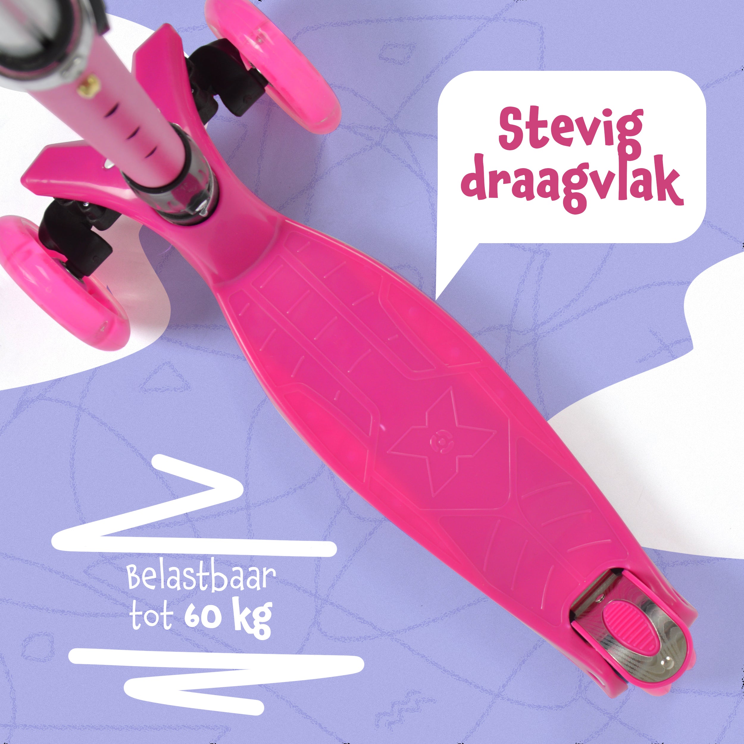 Apollo 'Kids Whiz' LED Scooter voor Kinderen - in verschillende kleuren Roze