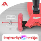 Apollo 'Kids Whiz' LED Scooter voor Kinderen - in verschillende kleuren Rood