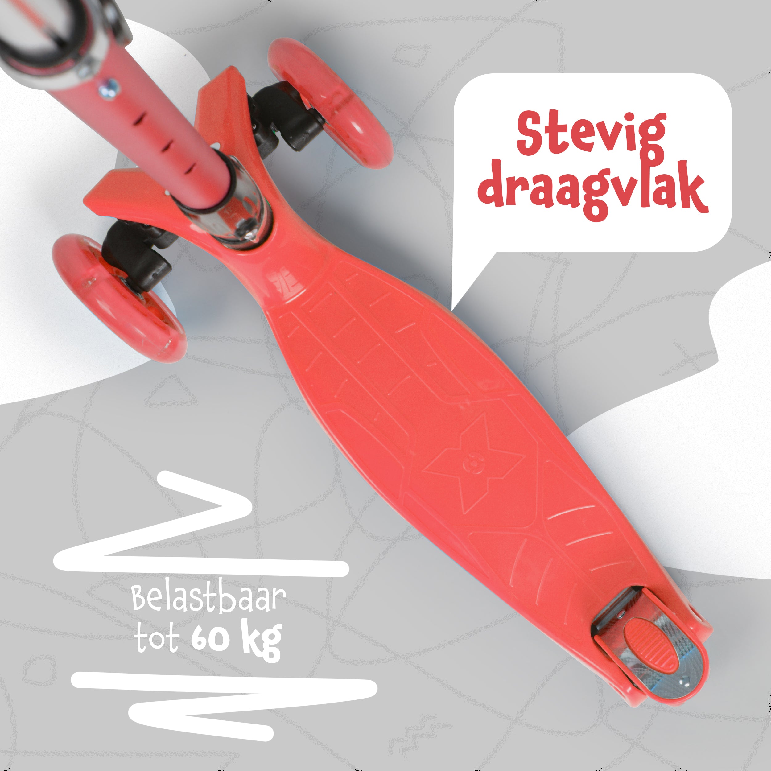 Apollo 'Kids Whiz' LED Scooter voor Kinderen - in verschillende kleuren Rood