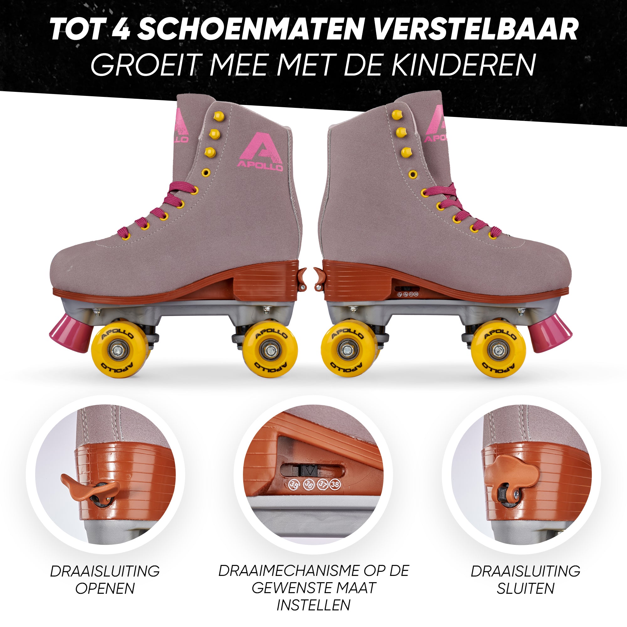 Apollo Disco Klassieke rolschaatsen voor kinderen en volwassenen - Nightfever L (39-42)