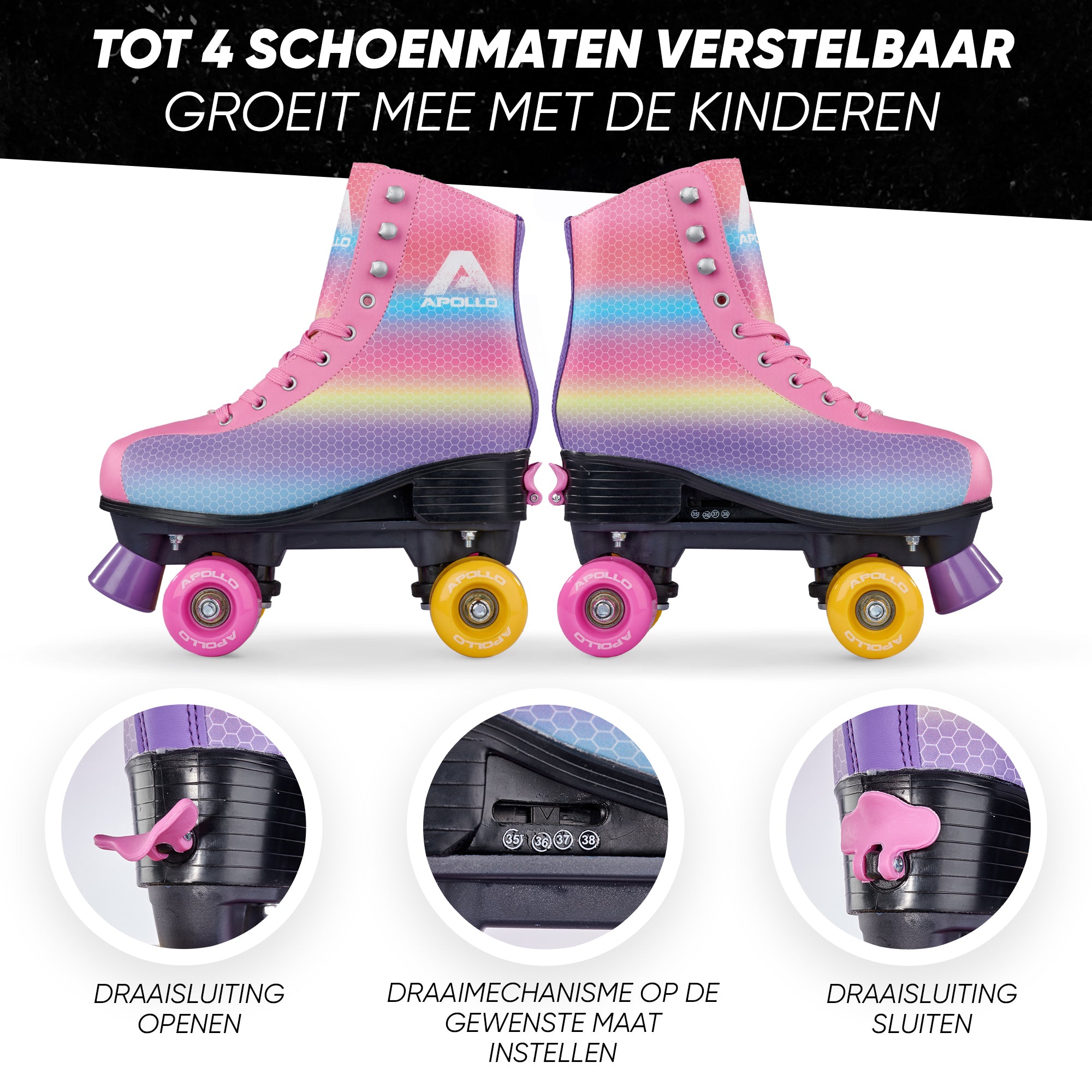 Apollo Disco Klassieke rolschaatsen voor kinderen en volwassenen - Dancing Queen L (39-42)