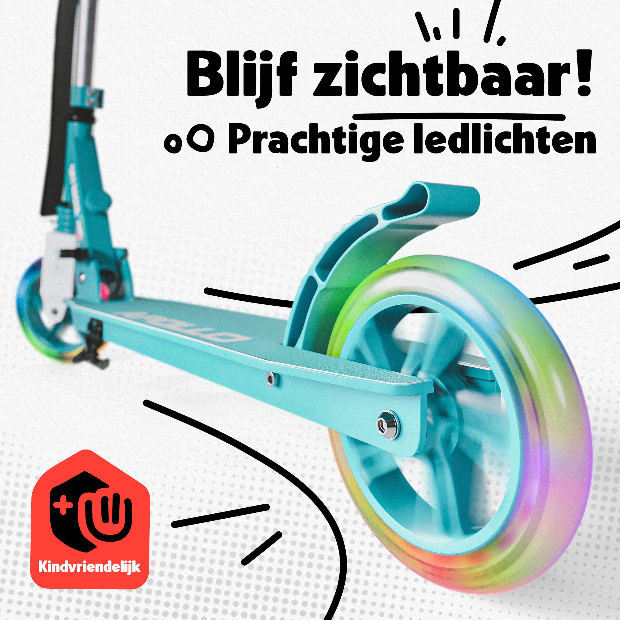 Apollo 145 mm City-Scooter met Vering "Skyracer" opvouwbaar en in hoogte verstelbaar Mint