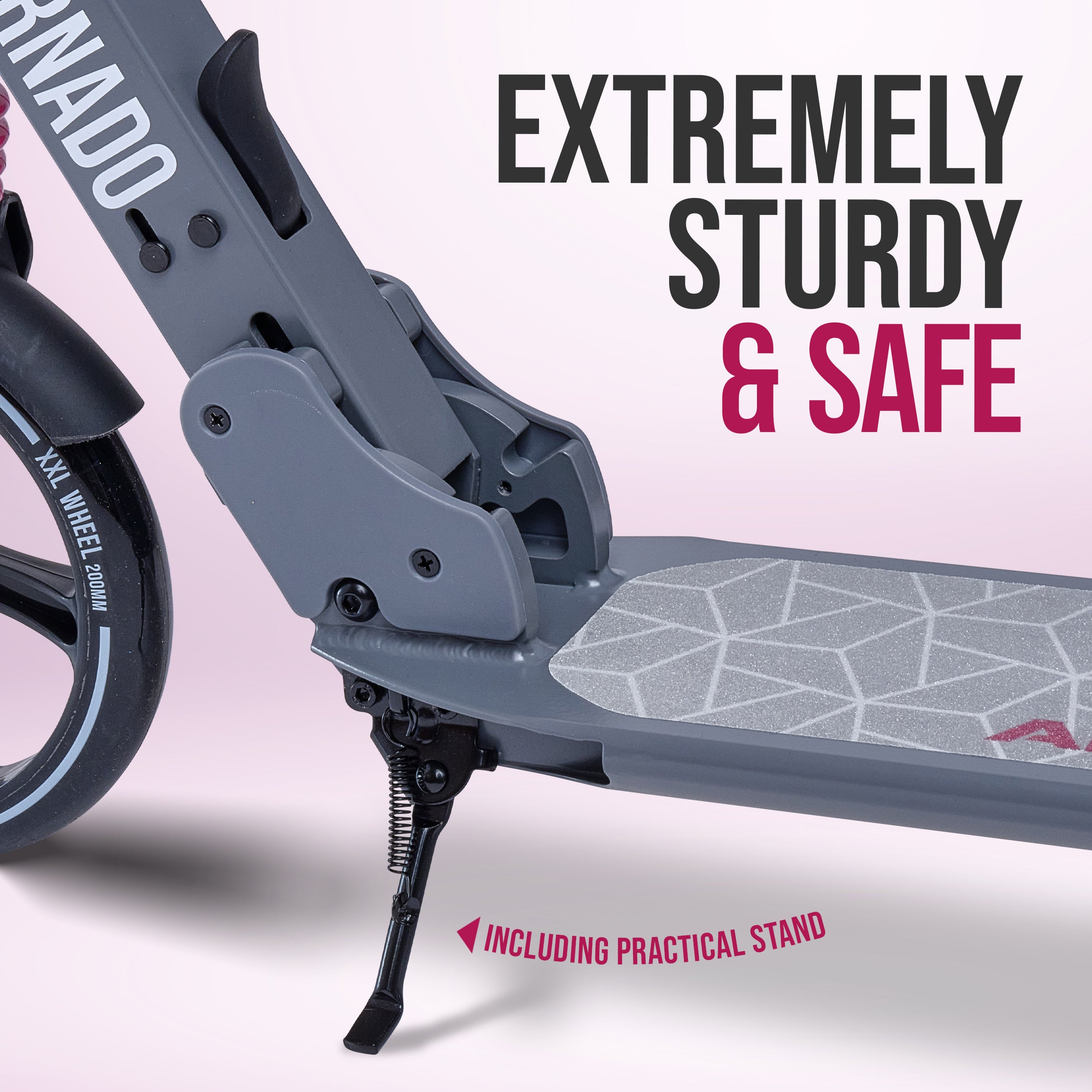 Apollo Autoped "Tornado 2.0" Cityroller voor Volwassenen en Kinderen Grijs Roze