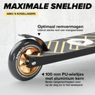 Apollo Stunt Scooter 'Genius Pro' hoogwaardige stuntstep met ABEC 9 kogellagers Zwart Goud