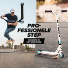 Apollo Stunt Scooter 'Genius Pro' hoogwaardige stuntstep met ABEC 9 kogellagers Wit Blauw