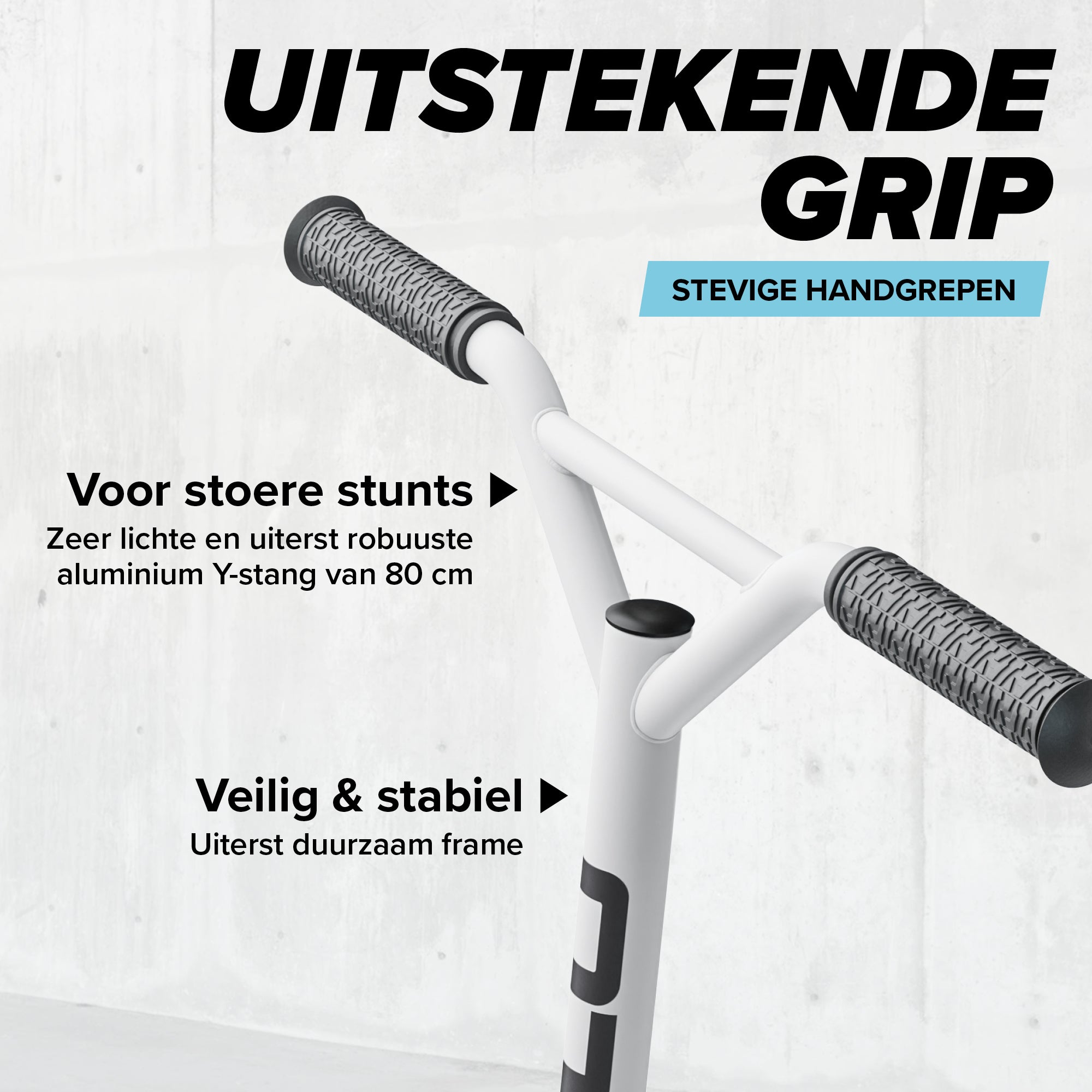 Apollo Stunt Scooter 'Genius Pro' hoogwaardige stuntstep met ABEC 9 kogellagers Wit Blauw