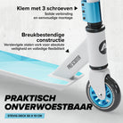 Apollo Stunt Scooter 'Genius Pro' hoogwaardige stuntstep met ABEC 9 kogellagers Wit Blauw