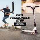 Apollo Stunt Scooter 'Genius Pro' hoogwaardige stuntstep met ABEC 9 kogellagers White Skull