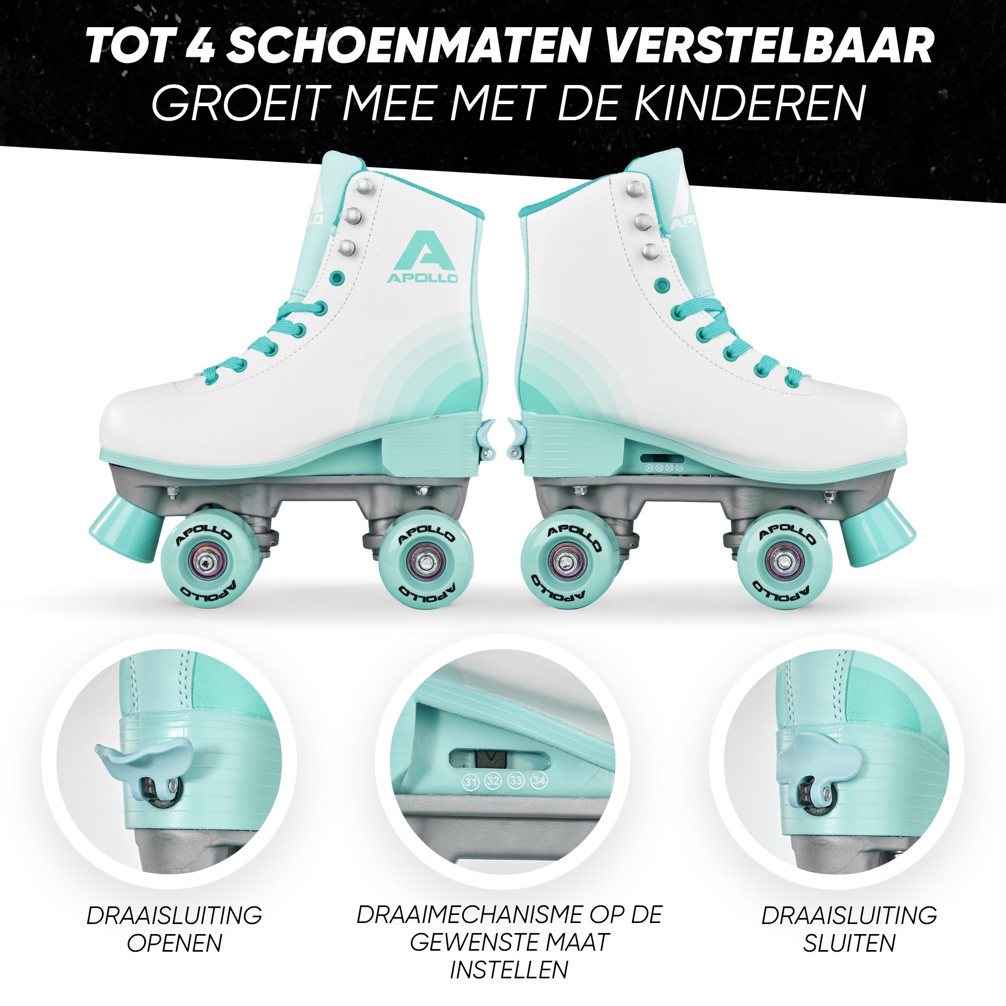 Apollo Disco Klassieke rolschaatsen voor kinderen en volwassenen - Disco Time L (39-42)