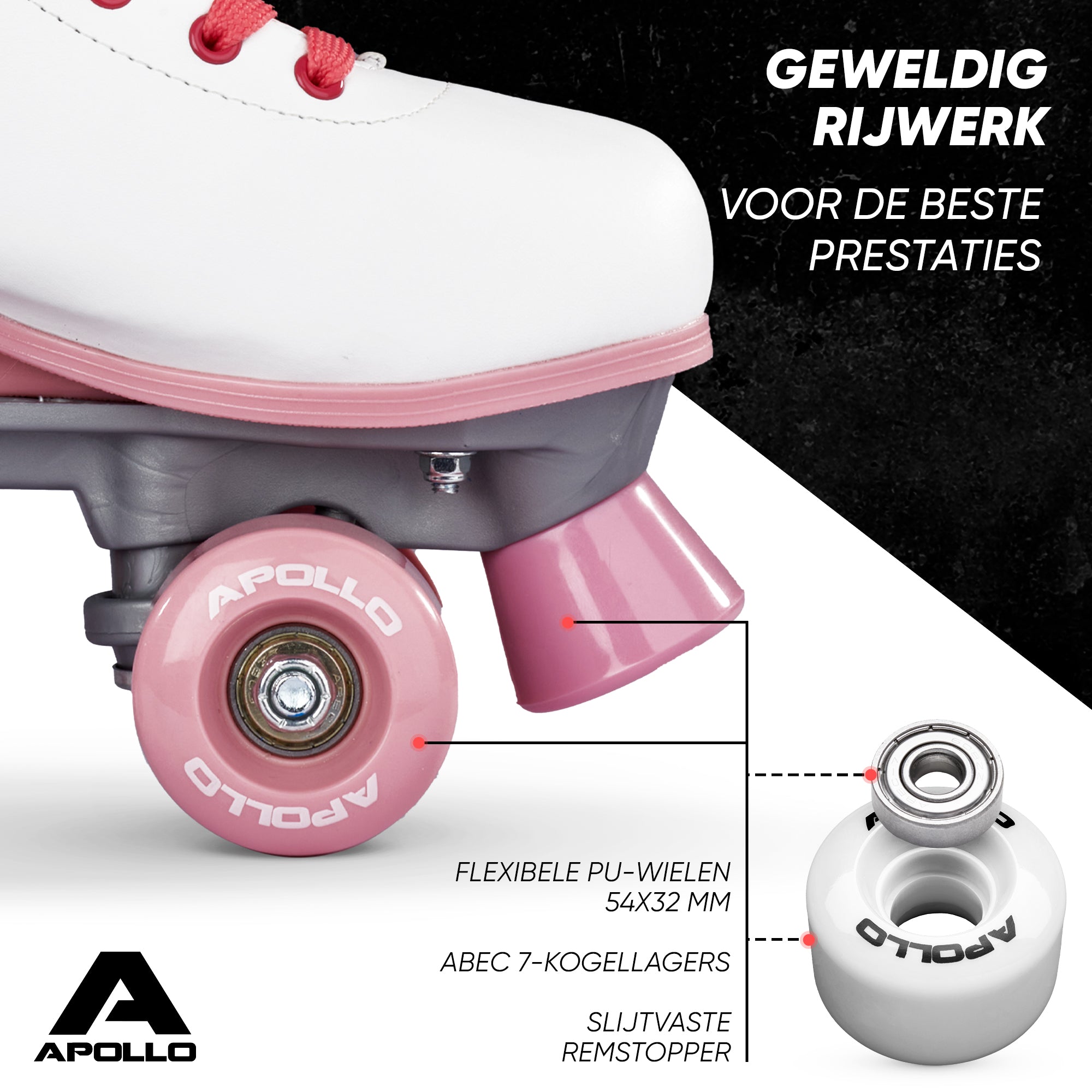 Apollo Disco Klassieke rolschaatsen voor kinderen en volwassenen - Blossom L (39-42)