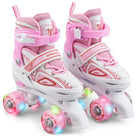 Apollo Verstelbare rolschaatsen 'Super Quads X Pro' maat 31-42, Wit/Roze L (39-42)
