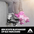 Apollo Verstelbare rolschaatsen 'Super Quads X Pro' maat 31-42, Wit/Roze L (39-42)