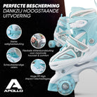 Apollo Verstelbare rolschaatsen 'Super Quads X Pro' maat 31-42, Wit/Mint L (39-42)