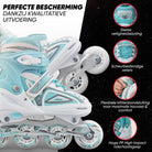 Apollo Verstelbare skeelers 'Super Blade' maat 31-42, Wit/Turquoise L (39-42)