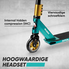 Apollo Stunt Scooter - Star Pro - HighQuality eloxierter Profi Stunt Scooter Schwarz Türkis Gold