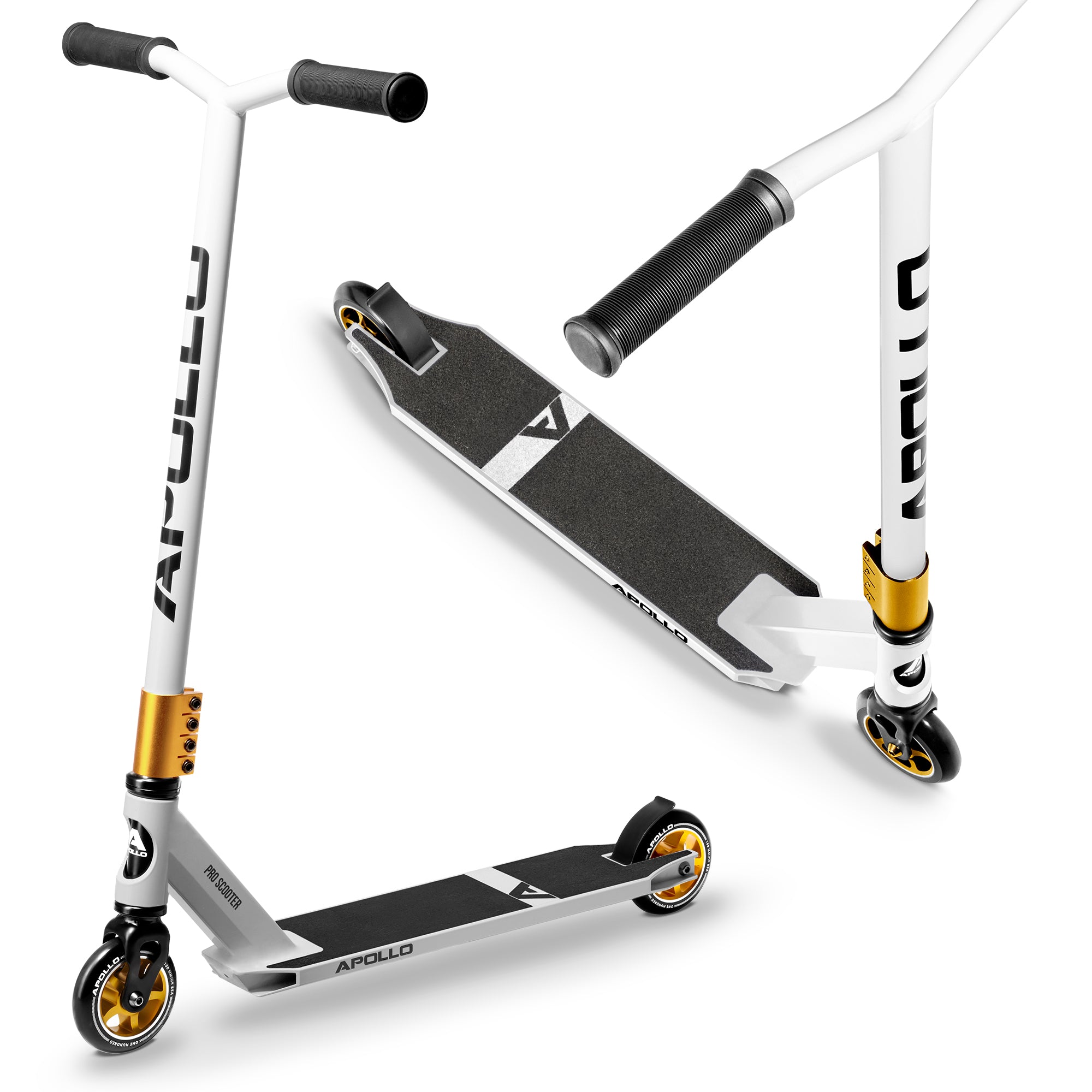 Apollo Stunt Scooter - Star Pro - HighQuality eloxierter Profi Stunt Scooter Weiß Gold